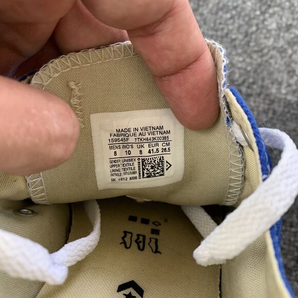 Converse All Stars Low Top Blue Canvas Shoes Size Men's Size 8 / Women's Size 10 - Picture 10 of 11